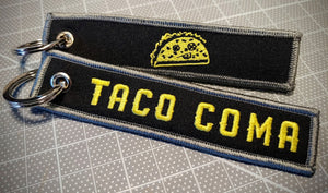 Taco Coma Embroidered Keychain